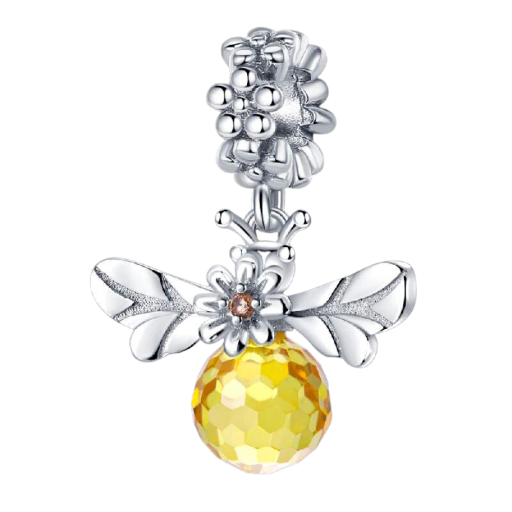 Berloque Abelha Cristal - Prata 925